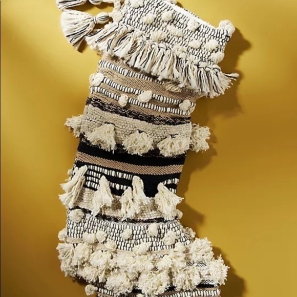 Anthropologie All Roads Textured Christmas  Stocking - Picture 2 of 4